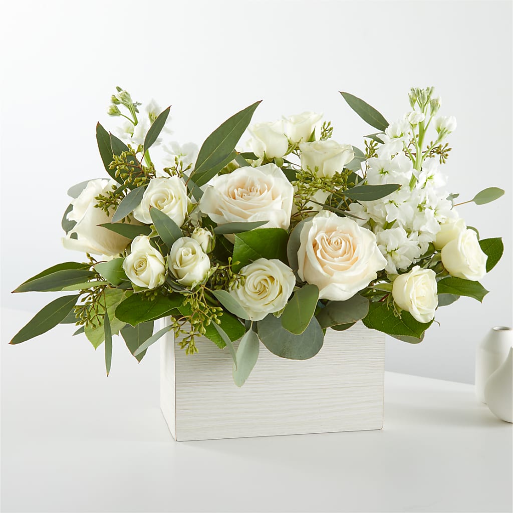 Fresh Linen Box Bouquet – The Flower Shop, Sacramento CA