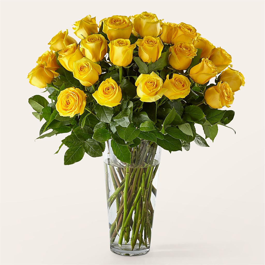 Long Stem Yellow Rose Bouquet – The Flower Shop, Sacramento CA