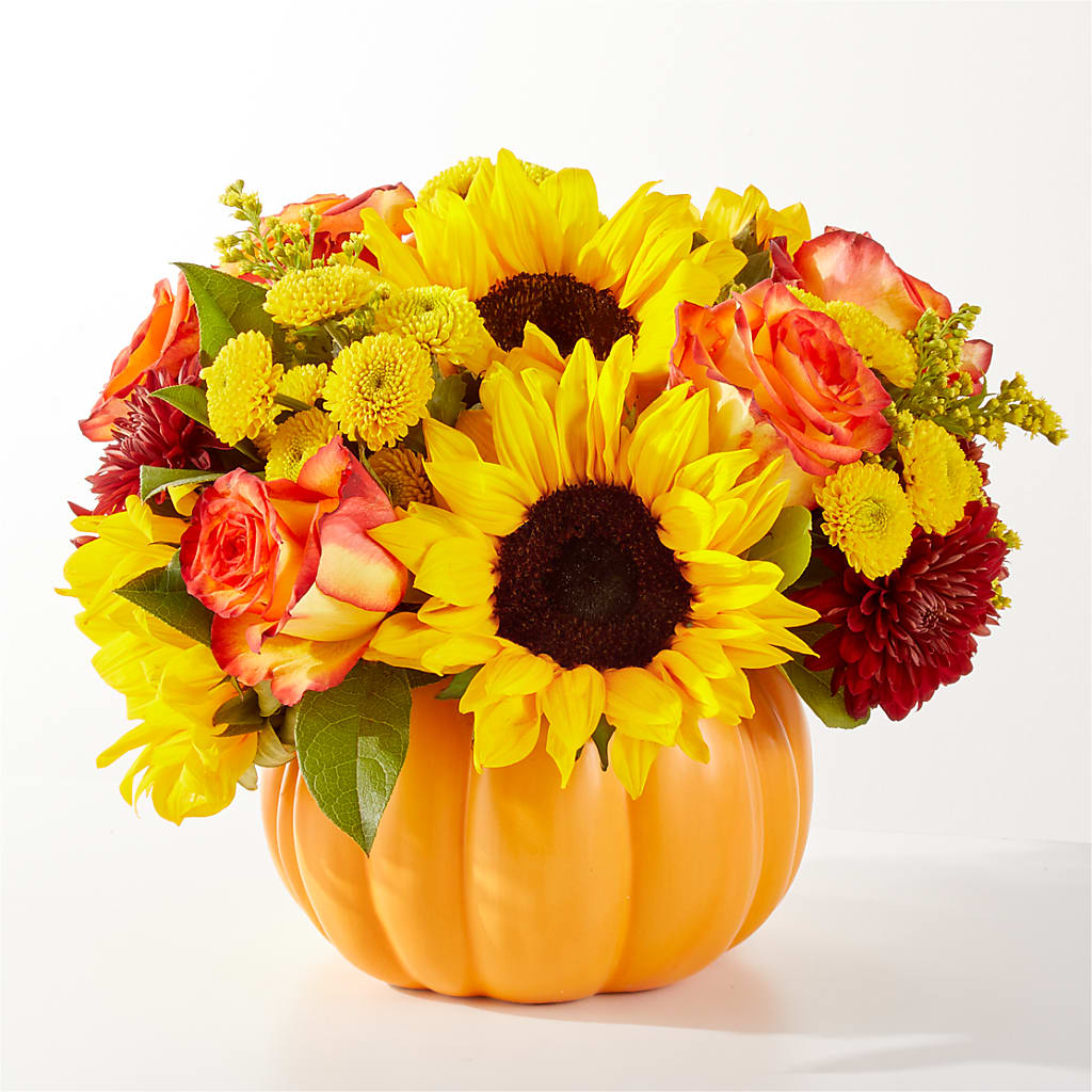 Golden Gourd Pumpkin Bouquet – The Flower Shop, Sacramento CA