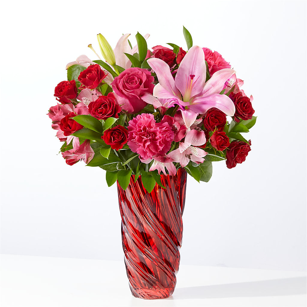 In Love Bouquet with Luxe Swirl Vase – The Flower Shop, Sacramento CA