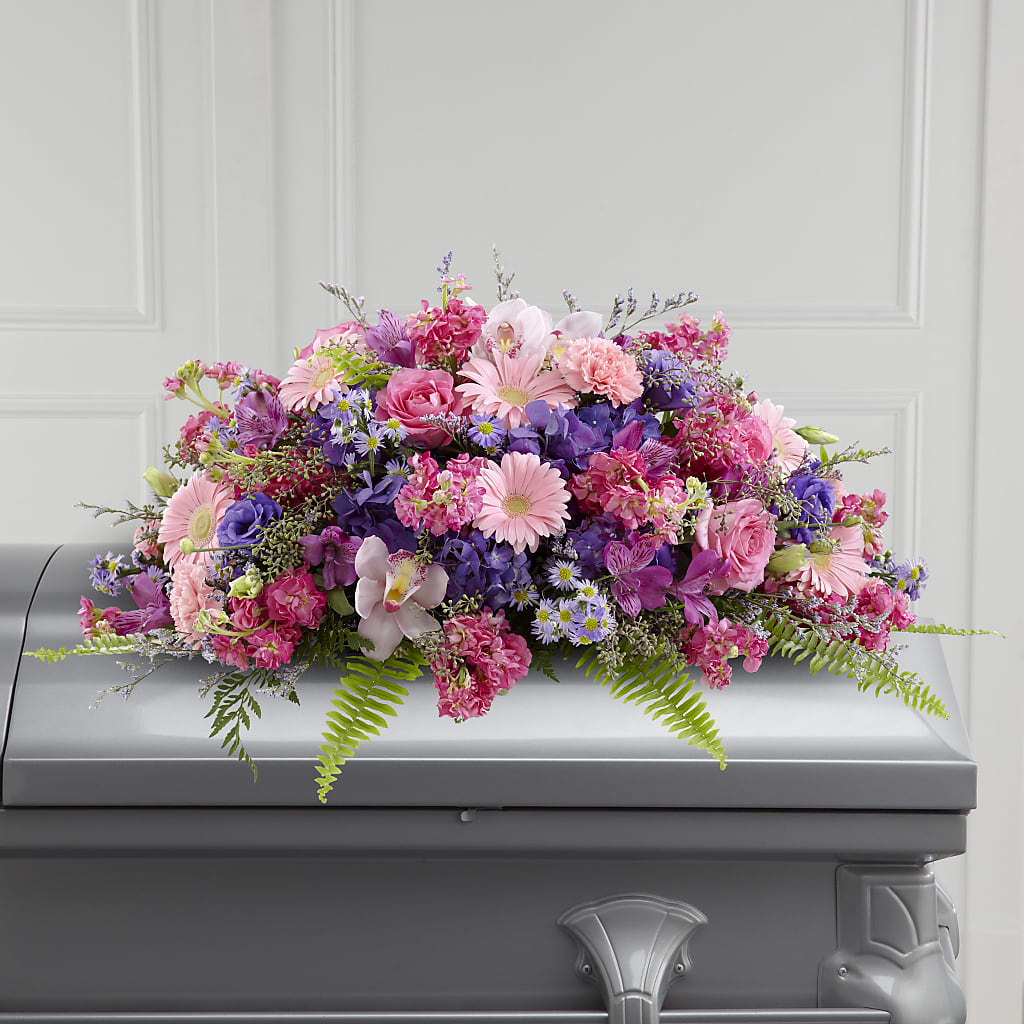 Glorious Garden Casket Spray – The Flower Shop, Sacramento CA