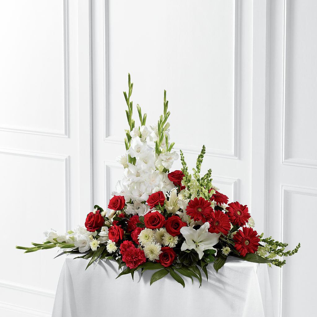 Crimson & White Arrangement – The Flower Shop, Sacramento CA