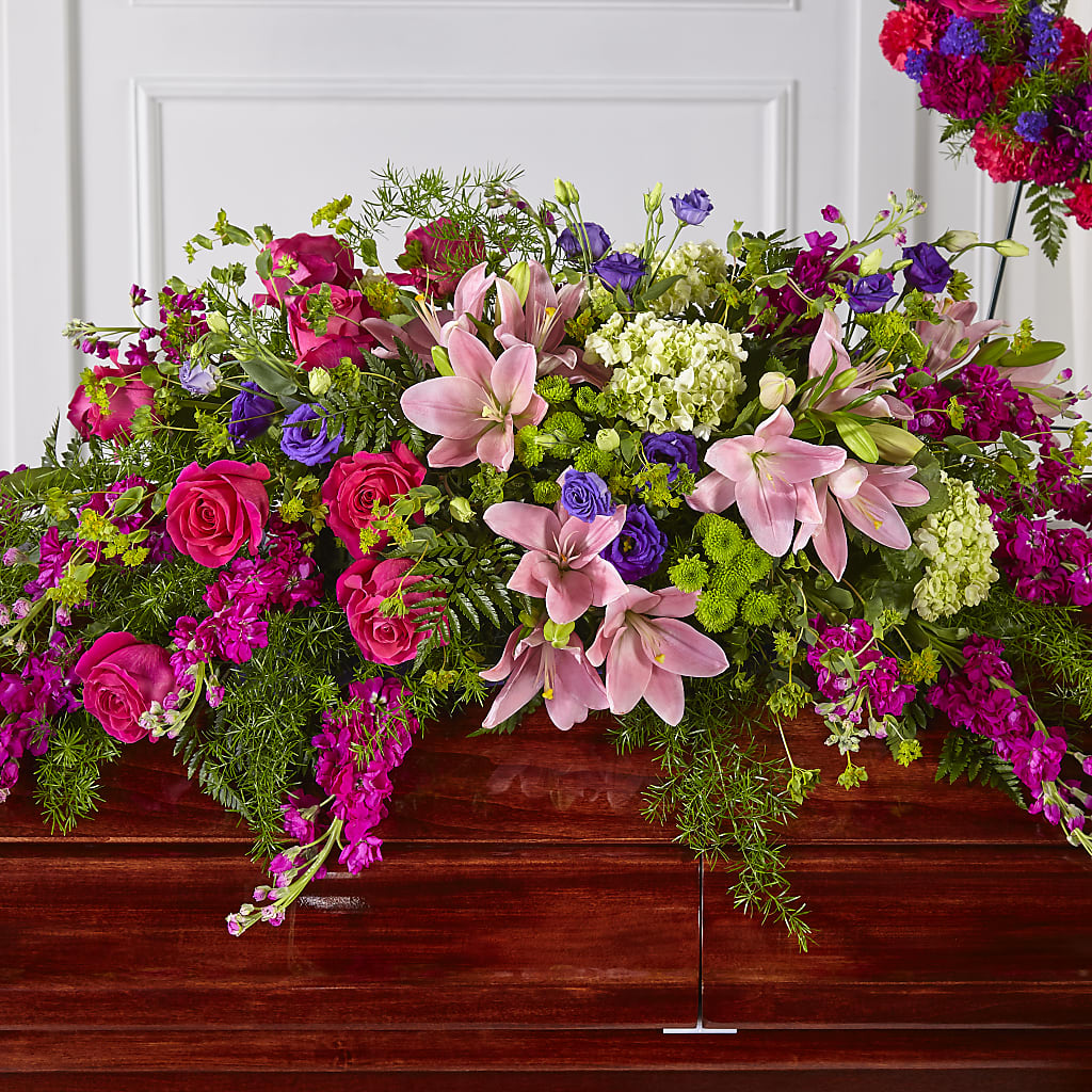 Radiant Tribute Casket Spray – The Flower Shop, Sacramento CA