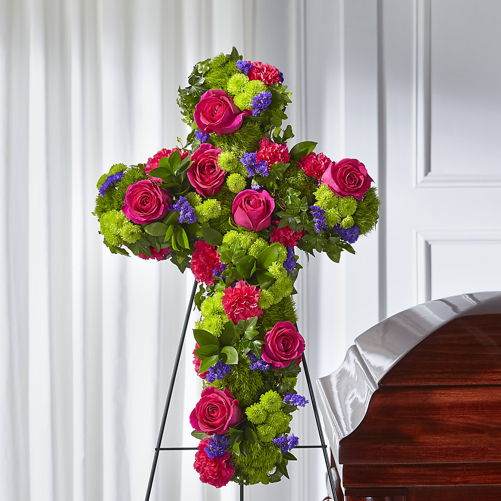 Tribute Rose Floral Cross – The Flower Shop, Sacramento CA