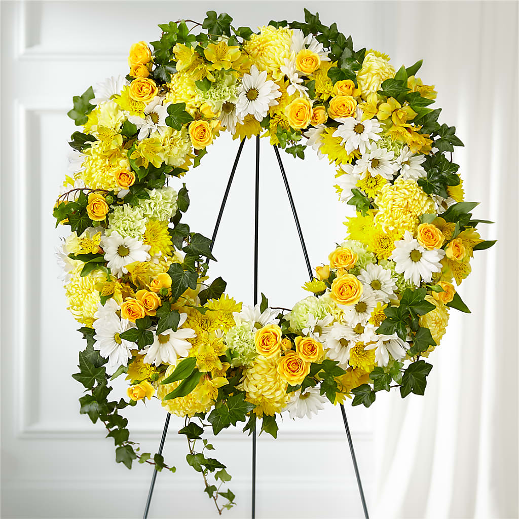 Golden Remembrance Wreath – The Flower Shop, Sacramento CA
