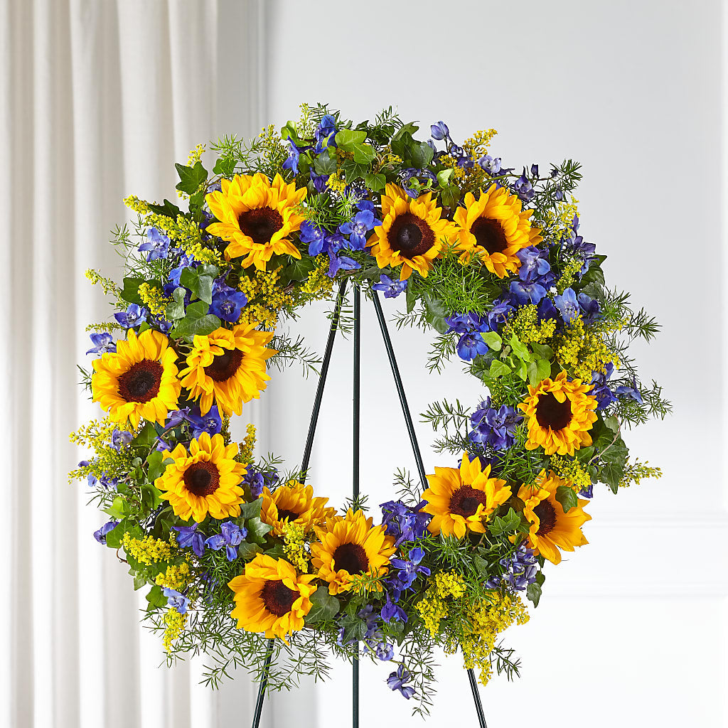 Bright Rays Wreath – The Flower Shop, Sacramento CA