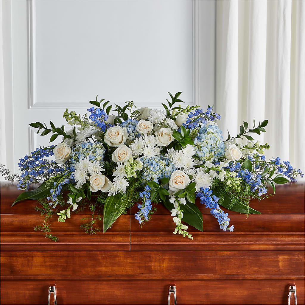 Timeless Essence Casket Spray – The Flower Shop, Sacramento CA