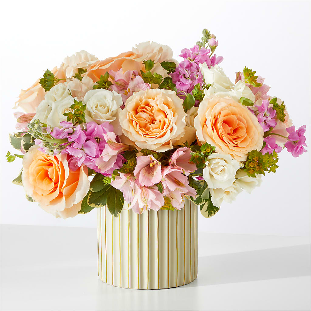 Paradise Bouquet with Ivory Vase – The Flower Shop, Sacramento CA