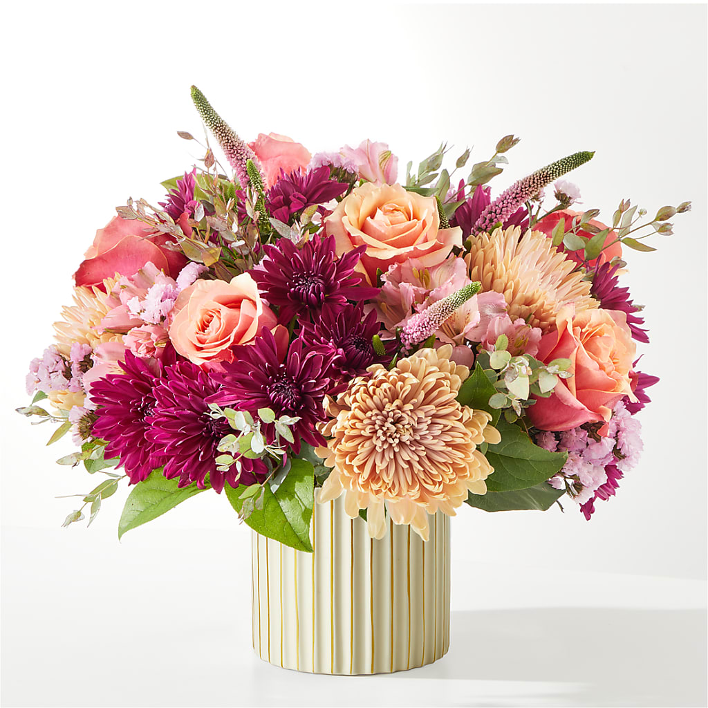 Berry Cobbler Bouquet with Ivory Vase – The Flower Shop, Sacramento CA