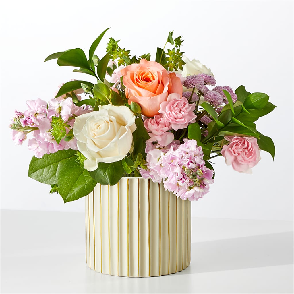 French Market Bouquet with Ivory Vase – The Flower Shop, Sacramento CA