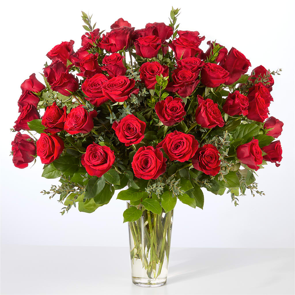 Forever Yours Fifty Stem Red Rose Bouquet – The Flower Shop, Sacramento CA