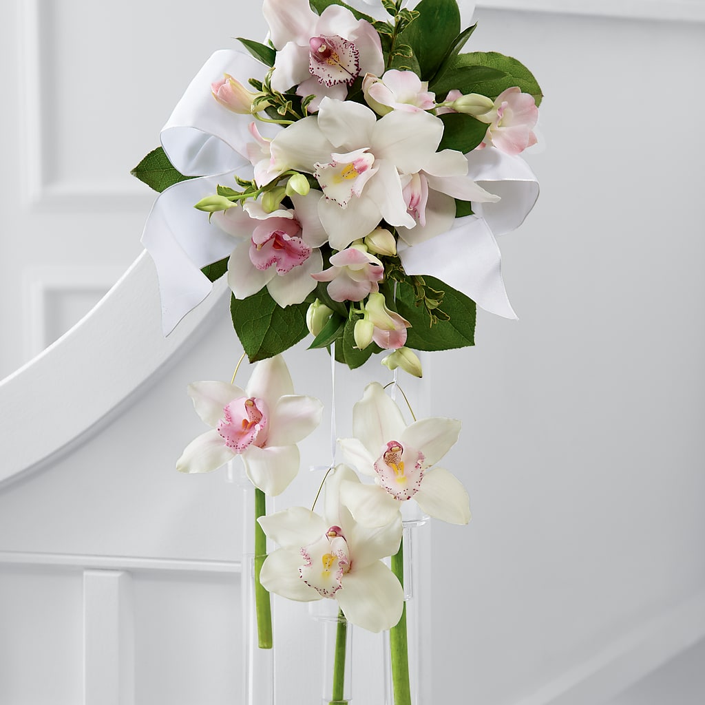 Perfect Entrance Pew Arrangement – The Flower Shop, Sacramento CA