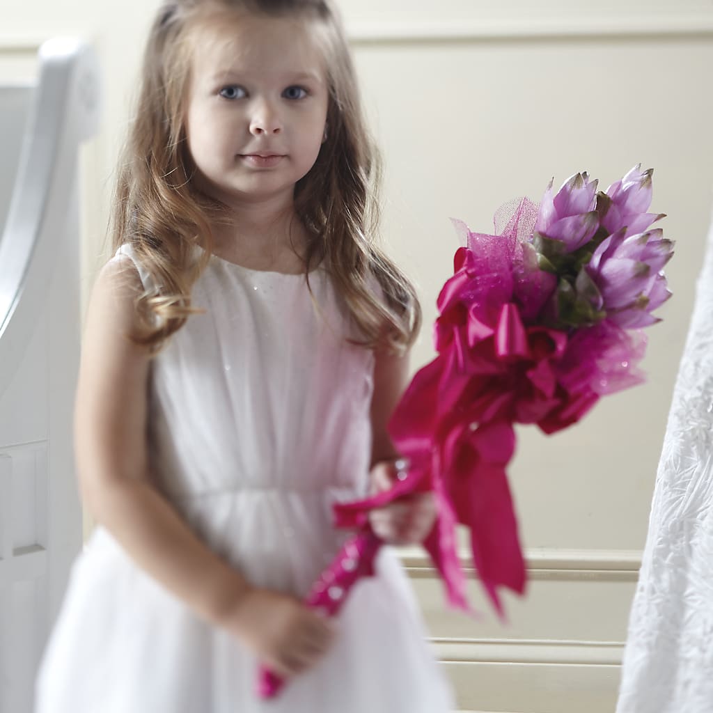 Sparkle Pink Flower Girl Bouquet – The Flower Shop, Sacramento CA
