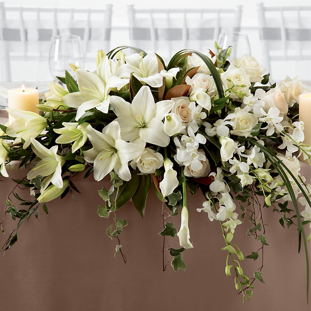 White Linen Arrangement – The Flower Shop, Sacramento CA