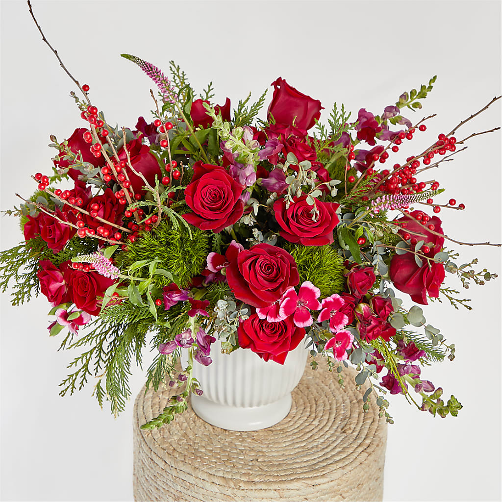 Big Red Bow Bouquet –  The Flower Shop, Sacramento CA