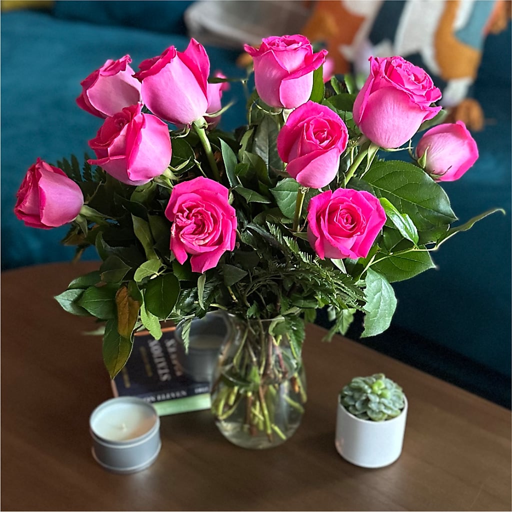 Long Stem Pink Rose Bouquet –  The Flower Shop, Sacramento CA