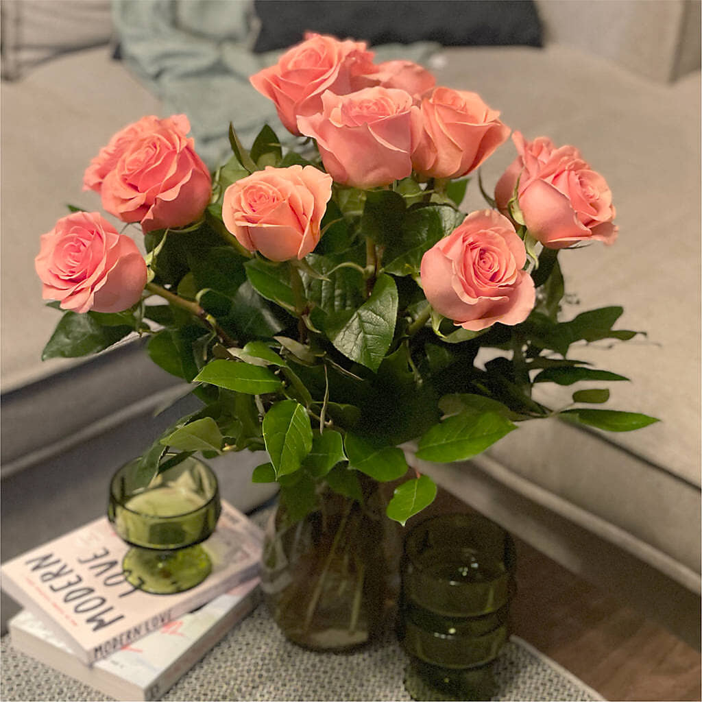 Long Stem Pink Rose Bouquet –  The Flower Shop, Sacramento CA