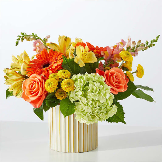 Autumn Sunshine Bouquet with Ivory Vase –  The Flower Shop, Sacramento CA