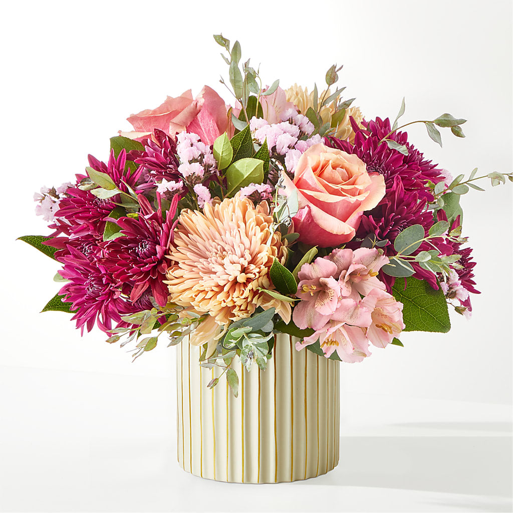 Berry Cobbler Bouquet with Ivory Vase –  The Flower Shop, Sacramento CA