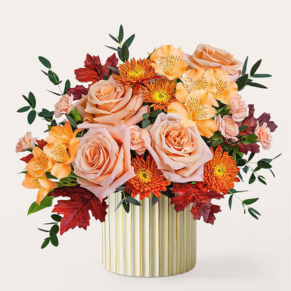 Spiced Latte Bouquet with Ivory Vase –  The Flower Shop, Sacramento CA