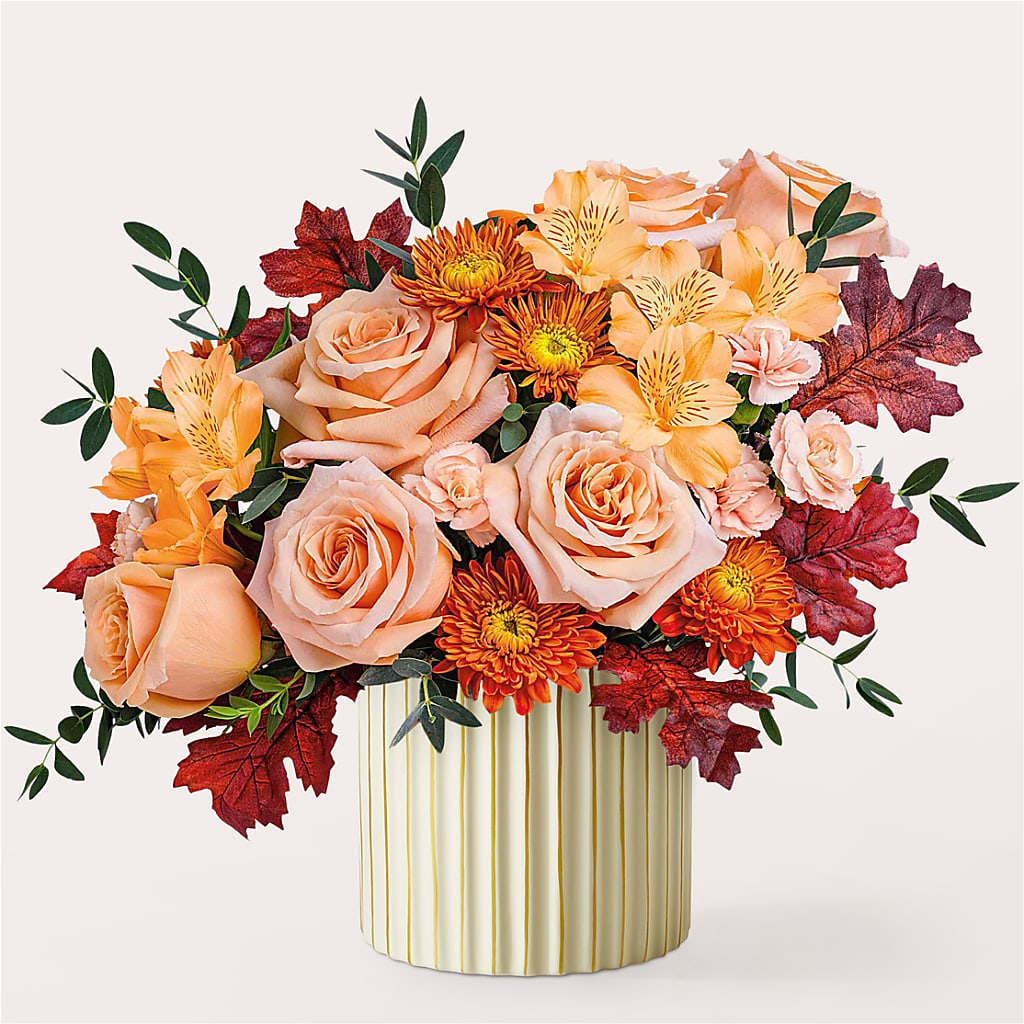 Spiced Latte Bouquet with Ivory Vase –  The Flower Shop, Sacramento CA