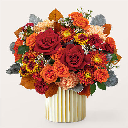 Merlot Bouquet with Ivory Vase –  The Flower Shop, Sacramento CA