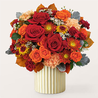Merlot Bouquet with Ivory Vase –  The Flower Shop, Sacramento CA