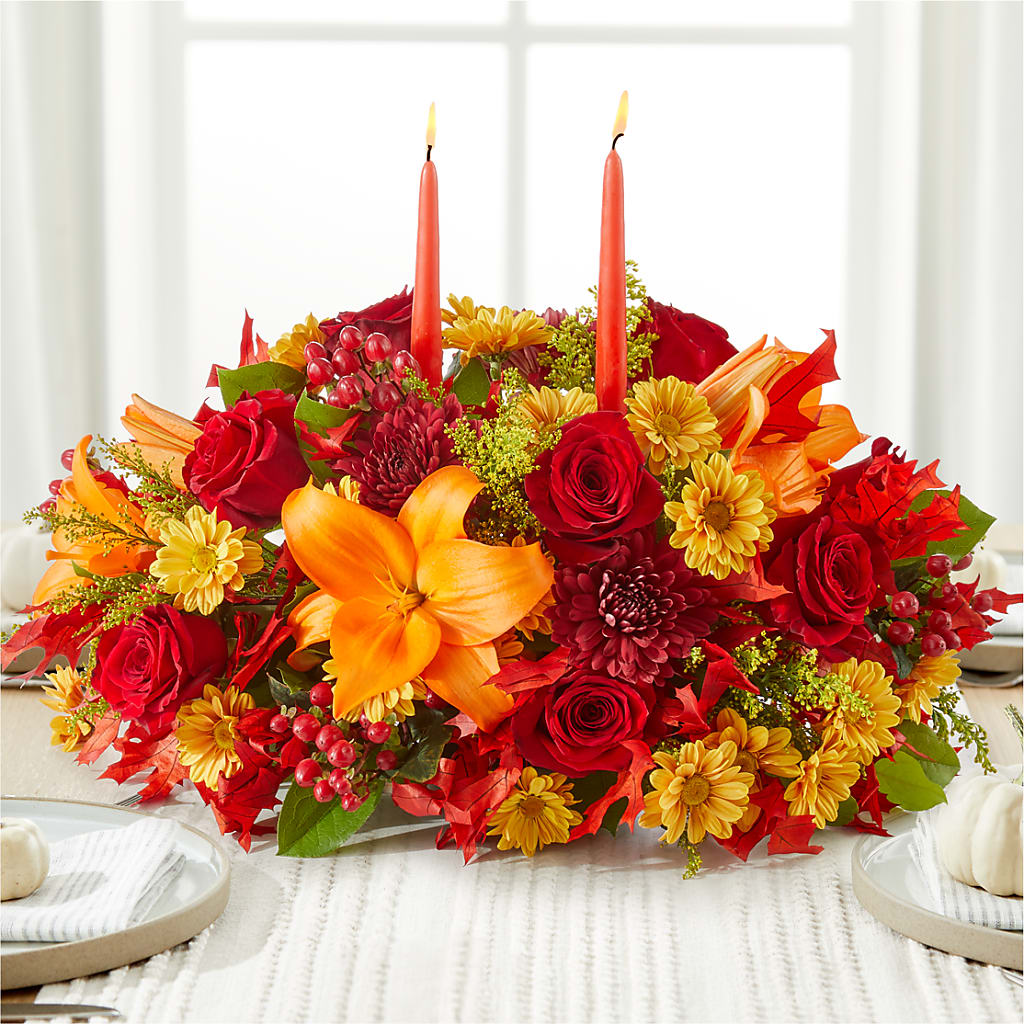 Autumn's Embrace Centerpiece –  The Flower Shop, Sacramento CA