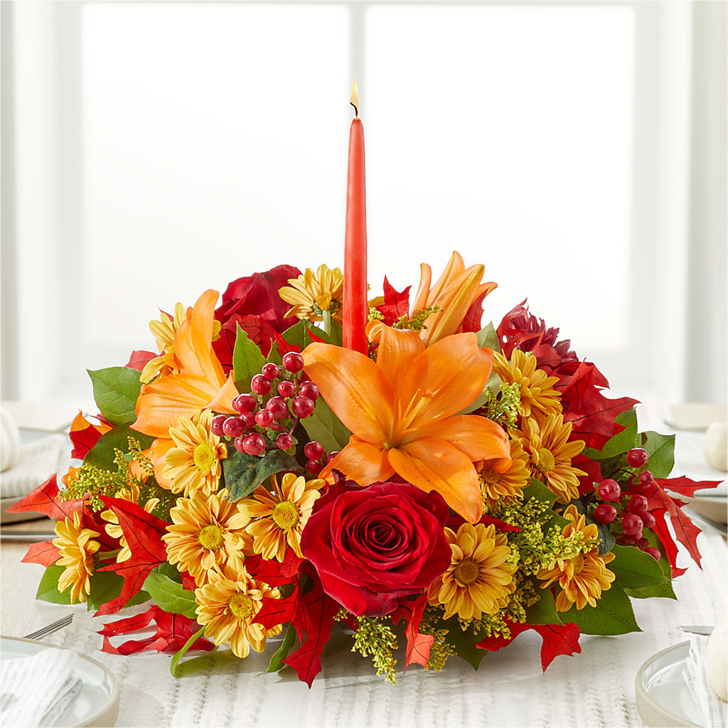 Autumn's Embrace Centerpiece –  The Flower Shop, Sacramento CA
