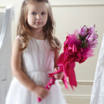 Sparkle Pink Flower Girl Bouquet –  The Flower Shop, Sacramento CA